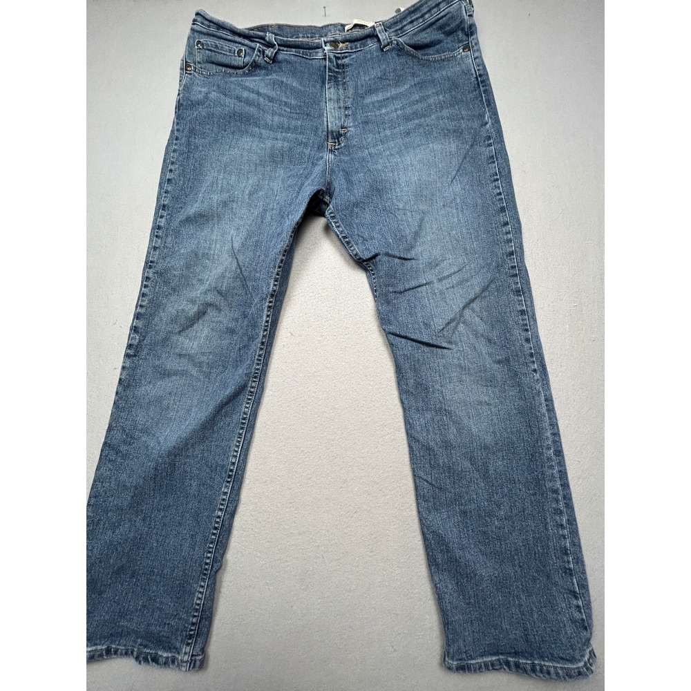 Wrangler Relaxed Fit Cotton Blend Denim Blue Jeans 38x32 Mens